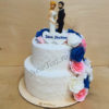 Свадебный торт с сердечками и цветами  СТ375