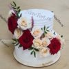 Свадебный торт с живыми розами  СТ339