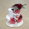 Свадебный торт зайцы и розы СТ348