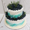 Свадебный торт с голубикой - цвет морской волны СТ312