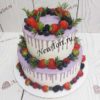Свадебный торт ягодный с сиреневой заливкой  СТ038