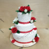 Свадебный торт с цветами и лентой СТ357