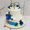 Свадебный торт с кольцами и лебедями СТ423