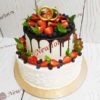 Свадебный торт с ягодами и узорами СТ371