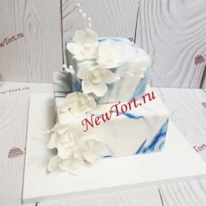 Свадебный торт "Мрамор в квадрате" СТ360