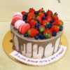 Торт "Аромат лета" с ягодами, макарунс и потеками ТЖ041