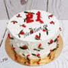 Торт "Розочки в снегу" с кремом и маленькими цветочками ТЖ034