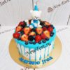 Торт с мишкой и ягодами для мальчика ТГ019