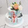 Торт "Влюбленные кролики" с ягодами и цветами СТ378