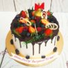 Торт на выпускной с колокольчиком и ягодами  ТВ042