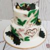 Берёзовый свадебный торт с инициалами СТ396
