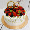 Свадебный торт с кольцами и ягодами СТ394
