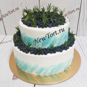 Свадебный торт с голубикой СТ390