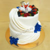 Свадебный торт с лебедями и ягодами СТ407