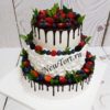 Свадебный торт с узорами и ягодами СТ401