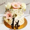 Свадебный торт история любви и цветы СТ410