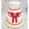 Свадебный торт с красным бантом СТ412