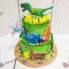 Торт с динозаврами в 2 яруса ТД256