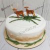 Свадебный торт "Благородные олени" с фигурками СТ418