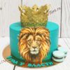 Торт на годик с короной и львом