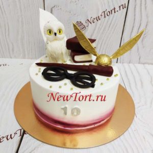 Торт Гарри Поттер для девочек “Набор Гермионы” с мастикой и бусинами ТД304