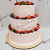 Свадебный торт с ягодами и потеками  СТ430