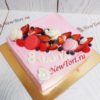 Торт на 8 марта "Розовая мечта" с ягодами и макарунс ТЖ348