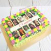 Торт на 8 марта "Фотооткрытка" с кремовыми цветами ТП100