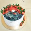 Торт аниме с фотопечатью и ягодами