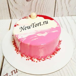 Зеркальный торт с шарами