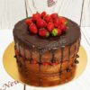 Открытый шоколадный торт с клубникой ТЯ047