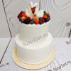 Белый свадебный торт "Лебединая песня" с лебедями СТ444