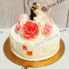 Свадебный торт розами и инициалами СТ440