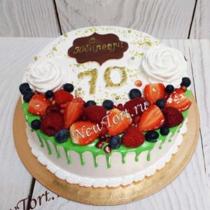 Торт с ягодами и потеками ТЖ172
