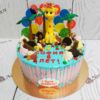 Торт  с жирафов и леденцами для девочки ТД179