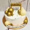 Корпоративный торт с логотипами и золотыми шарами