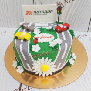 Корпоративный торт с логотипами автодора