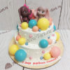 Большой торт с шарами и слонятами ТД012