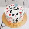 Торт "Love Панда" с цифрой и сердечками ТД012