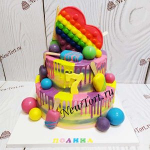 Торт попит и шары для девочки ТД988