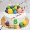 Торт с разноцветными шарами ТД019