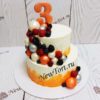 Торт "Вкусная тропа" двухъярусный с шарами и ягодами ТД014