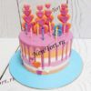 Торт "Сладкое сердечко" с пряниками и потеками ТД013