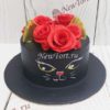 Торт с черная кошка и розы ТД018