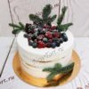 Новогодний торт "12 месяцев" со свежими ягодами и еловыми ветками НТ101