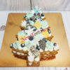 Новогодний торт "Ёлочка" на медовых коржах с кремом, безе и фигурами НТ106
