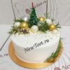 Новогодний торт "Ель в новогодних шарах" с бусинами НТ125