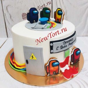 Торт Амонг Ас "Осторожно! Под напряжением" с пряниками ТД430