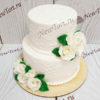 Свадебный торт "Ампир" с цветами, узорами и мастикой СТ494