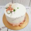 Свадебный торт "Нежная классика" с цветами и мастикой СТ454